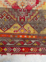 3'3 x 4'8 Antique Turkish rug #2499 / Small Turkish Rug - Blue Parakeet Rugs
