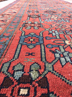 3'5 x 13'4 Antique 19th Century Runner #608 / 13 foot runner - Blue Parakeet Rugs