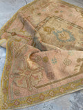 9’9 x 11'2 Antique Turkish Oushak rug #1821 / 10x11 Vintage Rug - Blue Parakeet Rugs