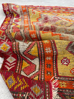 3'3 x 4'8 Antique Turkish rug #2499 / Small Turkish Rug - Blue Parakeet Rugs