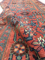 3'5 x 13'4 Antique 19th Century Runner #608 / 13 foot runner - Blue Parakeet Rugs