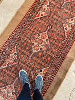 3'4 x 10'6 Antique Camel Hair Persian runner #2321-B - Blue Parakeet Rugs
