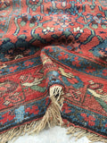 3'5 x 13'4 Antique 19th Century Runner #608 / 13 foot runner - Blue Parakeet Rugs