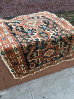 3'4 x 4'2 Minky Midnight Blue Heriz - Blue Parakeet Rugs