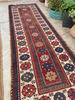 3'5 x 10'4 Antique Tallish runner #2322ML - Blue Parakeet Rugs