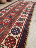 3'5 x 10'4 Antique Tallish runner #2322ML - Blue Parakeet Rugs