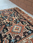 3'4 x 4'2 Minky Midnight Blue Heriz - Blue Parakeet Rugs