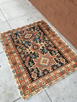 3'4 x 4'2 Minky Midnight Blue Heriz - Blue Parakeet Rugs