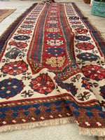 3'5 x 10'4 Antique Tallish runner #2322ML - Blue Parakeet Rugs