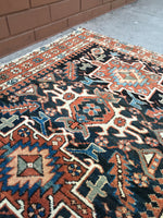 3'4 x 4'2 Minky Midnight Blue Heriz - Blue Parakeet Rugs