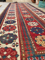 3'5 x 10'4 Antique Tallish runner #2322ML - Blue Parakeet Rugs