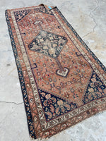 3'3 x 7'3 Antique Worn Persian rug #2439ML / 3x7 Vintage Persian rug - Blue Parakeet Rugs