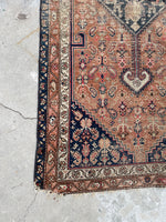 3'3 x 7'3 Antique Worn Persian rug #2439ML / 3x7 Vintage Persian rug - Blue Parakeet Rugs