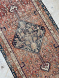 3'3 x 7'3 Antique Worn Persian rug #2439ML / 3x7 Vintage Persian rug - Blue Parakeet Rugs