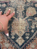 3'3 x 7'3 Antique Worn Persian rug #2439ML / 3x7 Vintage Persian rug - Blue Parakeet Rugs