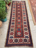 3'5 x 10'4 Antique Tallish runner #2322ML - Blue Parakeet Rugs