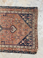 3'3 x 7'3 Antique Worn Persian rug #2439ML / 3x7 Vintage Persian rug - Blue Parakeet Rugs