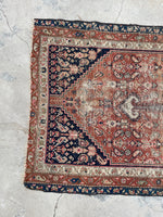 3'3 x 7'3 Antique Worn Persian rug #2439ML / 3x7 Vintage Persian rug - Blue Parakeet Rugs