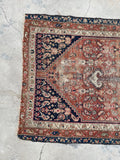 3'3 x 7'3 Antique Worn Persian rug #2439ML / 3x7 Vintage Persian rug - Blue Parakeet Rugs