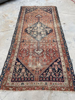 3'3 x 7'3 Antique Worn Persian rug #2439ML / 3x7 Vintage Persian rug - Blue Parakeet Rugs
