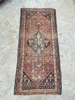 3'3 x 7'3 Antique Worn Persian rug #2439ML / 3x7 Vintage Persian rug - Blue Parakeet Rugs