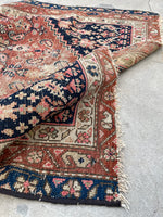 3'3 x 7'3 Antique Worn Persian rug #2439ML / 3x7 Vintage Persian rug - Blue Parakeet Rugs