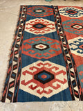 8'4 x 12'10 Antique flat weave Kilim #2324ML - Blue Parakeet Rugs