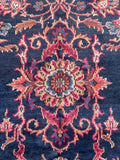 10'8 x 13'6 Navy blue antique Turkish Sparta rug #2153 / 11x14 Vintage Rug - Blue Parakeet Rugs