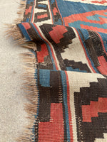 8'4 x 12'10 Antique flat weave Kilim #2324ML - Blue Parakeet Rugs