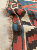 8'4 x 12'10 Antique flat weave Kilim #2324ML - Blue Parakeet Rugs