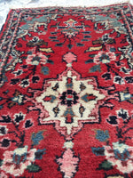 2'2 x 3'1 Persian Sarouk Mat Rug - Blue Parakeet Rugs