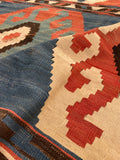 8'4 x 12'10 Antique flat weave Kilim #2324ML - Blue Parakeet Rugs