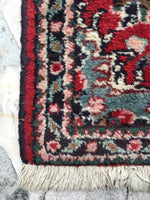 2'2 x 3'1 Persian Sarouk Mat Rug - Blue Parakeet Rugs