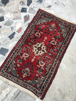 2'2 x 3'1 Persian Sarouk Mat Rug - Blue Parakeet Rugs