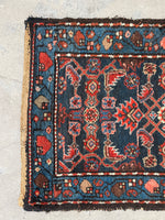 2'7 x 9'7 Antique skinny Malayer runner #2154 / 3x10 Vintage Runner - Blue Parakeet Rugs