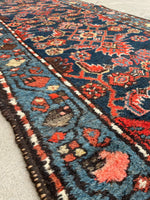 2'7 x 9'7 Antique skinny Malayer runner #2154 / 3x10 Vintage Runner - Blue Parakeet Rugs