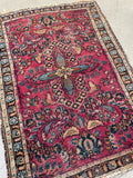 1'11 x 2'9 Antique Floral Berry Malayer Rug #2681 / 2x3 vintage rug - Blue Parakeet Rugs