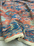 7'9 x 8'7 Antique Soumak Flatweave Rug - Blue Parakeet Rugs