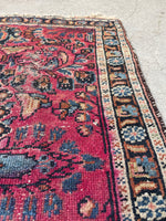 1'11 x 2'9 Antique Floral Berry Malayer Rug #2681 / 2x3 vintage rug - Blue Parakeet Rugs