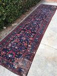 3'4 x 13'1 Antique Runner / Runner / Rug Runner / Vintage Runner - Blue Parakeet Rugs