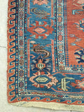 7'9 x 8'7 Antique Soumak Flatweave Rug - Blue Parakeet Rugs