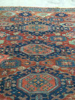 7'9 x 8'7 Antique Soumak Flatweave Rug - Blue Parakeet Rugs