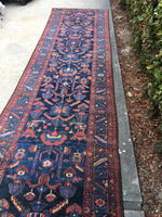 3'4 x 13'1 Antique Runner / Runner / Rug Runner / Vintage Runner - Blue Parakeet Rugs