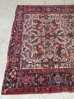 7'4 x 10'8 Antique Ivory Heriz rug #2156 / 7x11 Vintage Rug - Blue Parakeet Rugs
