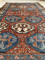 3'4 x 5'7 Antique tribal wool rug #1913 / 3x6 Vintage rug - Blue Parakeet Rugs