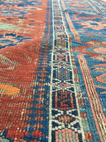 7'9 x 8'7 Antique Soumak Flatweave Rug - Blue Parakeet Rugs