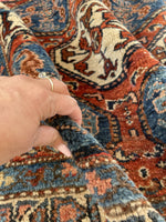 3'4 x 5'7 Antique tribal wool rug #1913 / 3x6 Vintage rug - Blue Parakeet Rugs