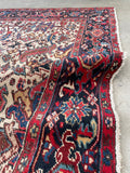 7'4 x 10'8 Antique Ivory Heriz rug #2156 / 7x11 Vintage Rug - Blue Parakeet Rugs