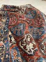 3'4 x 5'7 Antique tribal wool rug #1913 / 3x6 Vintage rug - Blue Parakeet Rugs