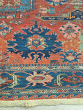 7'9 x 8'7 Antique Soumak Flatweave Rug - Blue Parakeet Rugs